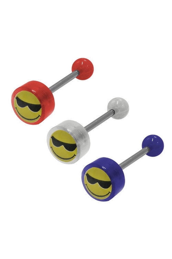 Smiley Face Logo Tongue Ring