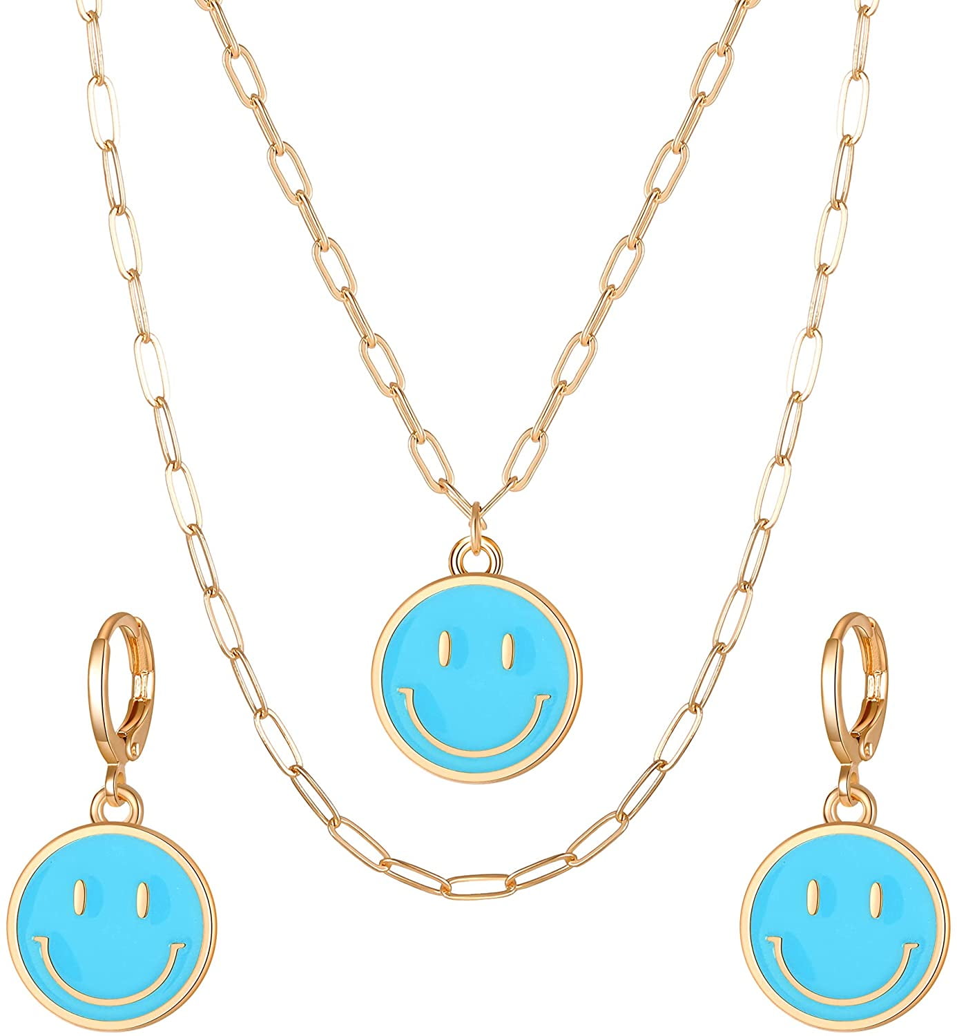 Smiley face paperclip necklace discount