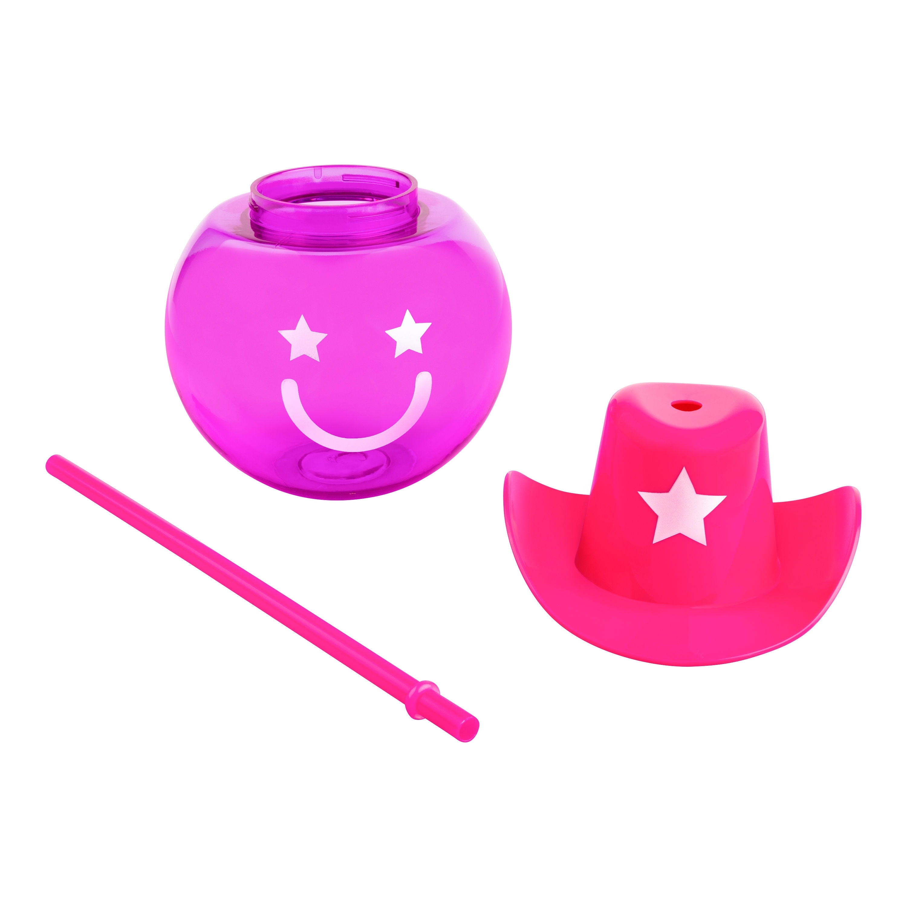 Smiley Face Pink and Purple Cowboy Tumbler, 2 pack