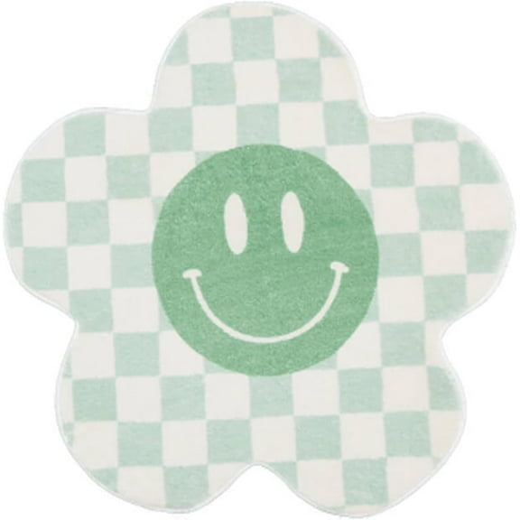 Smiley Face Rug Sunflower Rug Non Slip Bath Mat Microfiber Flower Rug Floor Mats Bahtub Mats for Shower, Tub, Bedroom 23.6IN Yellow Smiley
