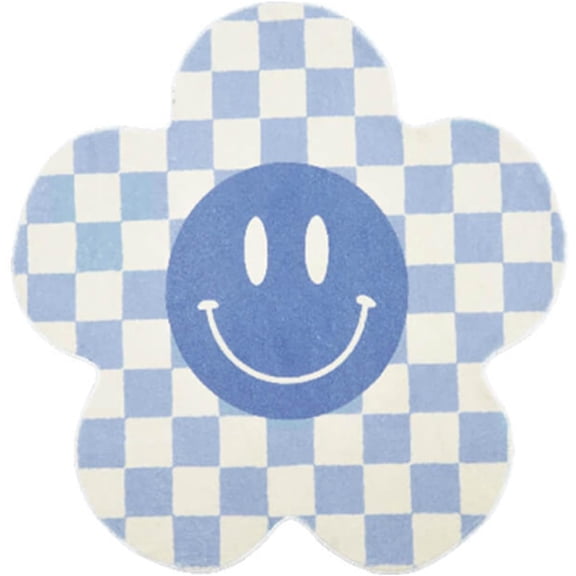 Smiley Face Rug Sunflower Rug Non Slip Bath Mat Microfiber Flower Rug Floor Mats Bahtub Mats for Shower, Tub, Bedroom 23.6IN Yellow Smiley