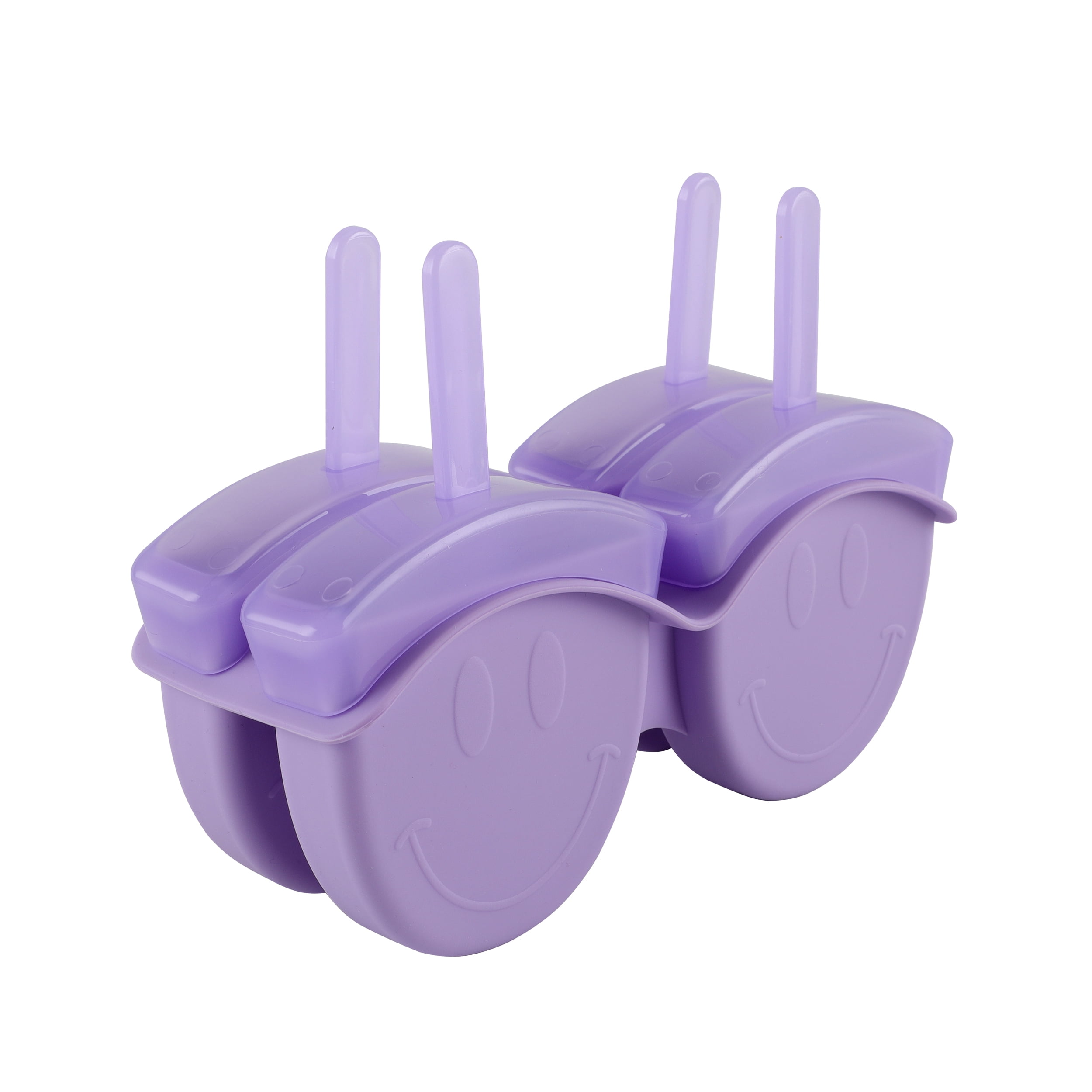Smiley Face Silicone Ice Pop Molds-4 Cavity Purple