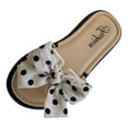 thumbnail image 1 of Smiley Face Slippers Girls Girls Bow Slippers Cute Flip Flops Summer Cushion Thick Sole Large Bow Kawaii Platform Cloud Slides Home Sandals, 1 of 6