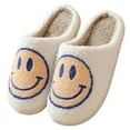 thumbnail image 1 of Smiley Face Slippers (Unisex), Slip Resistant, Slide-On House Shoes, Off-Yellow (US Womens 9 / Mens 7.5), 1 of 8