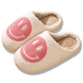 thumbnail image 1 of Smiley Face Slippers (Unisex), Slip Resistant, Slide-On House Shoes, Pink (US Womens 10 / Mens 8.5), 1 of 7