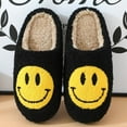 thumbnail image 1 of Smiley Face Slippers for Women Men Anti-Slip Soft Plush Comfy Indoor Slippers Couple Style Home Shoes, 1 of 7