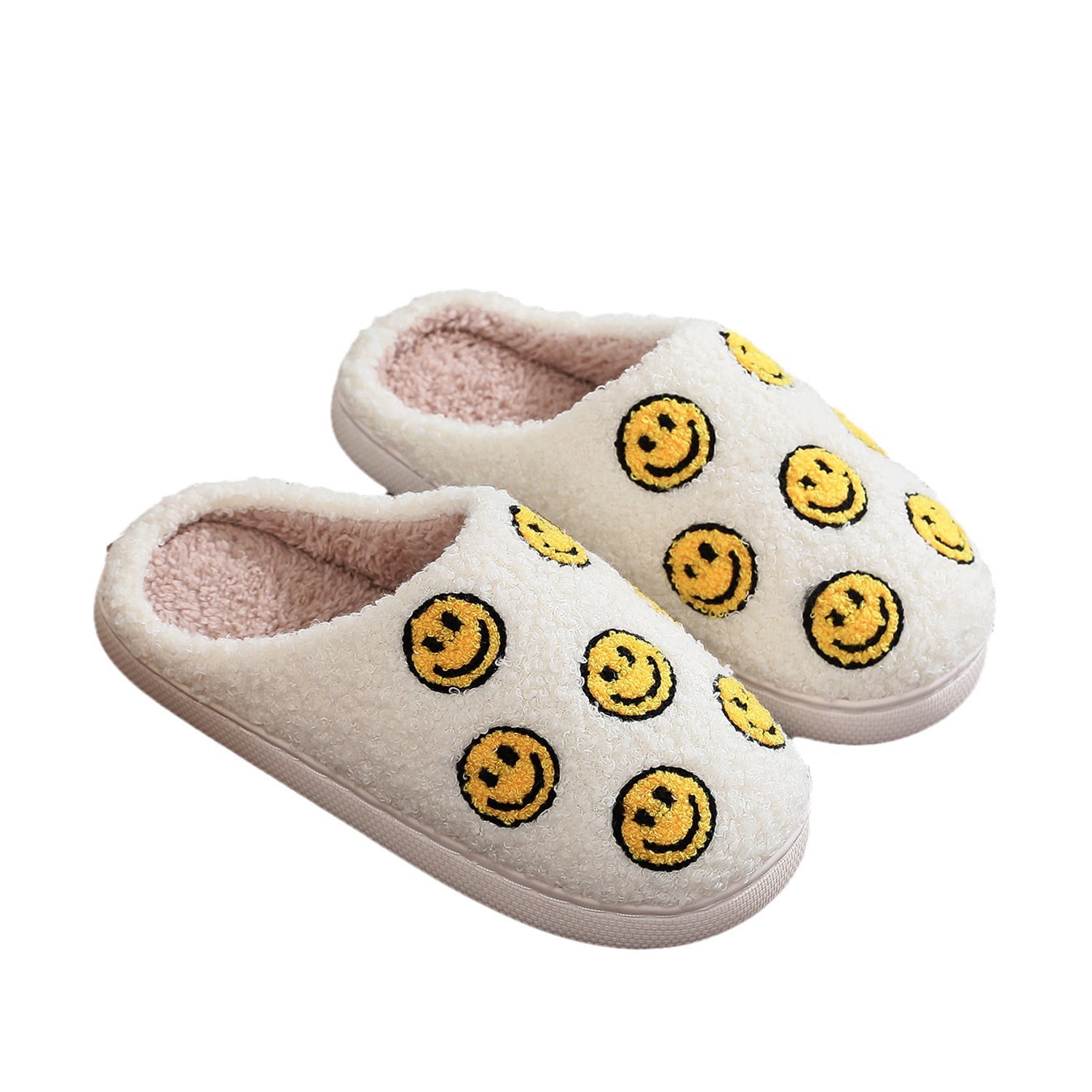 Smiley Face Slippers for Women Men Preppy Slippers House Fuzzy Indoor ...