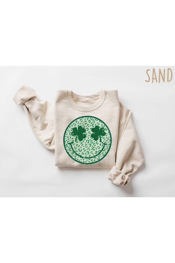 Smiley Face St Patrick's Day Shirt, Smiley Face t shirts, Happy Face Clover Shirt, Smiley Face t shirt, Smiley Face Shirt, Retro St Patty SWEATSHIRT All Size S-5XL