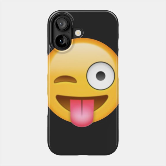 Smiley Face Tongue Out Emoji Funny Case for iPhone 11-17 - Slim Shockproof