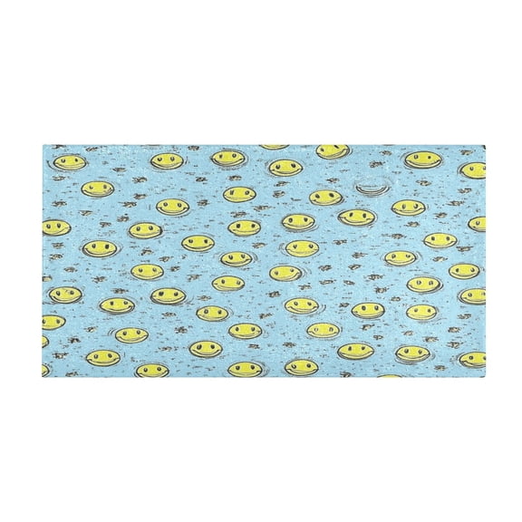 Smiley Faces 39x20" Bath Mat Carpet, Absorbent and Non-Slip for Kitchen or Bathroom, Quick-Drying