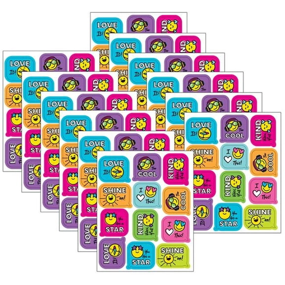 Smiley Faces Shape Stickers - Pack of 12