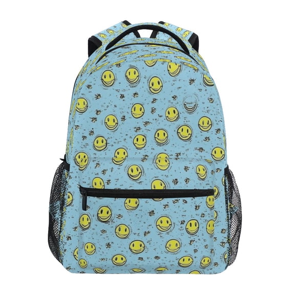 Smiley Faces Stylish Large Backpack 15L Self-Standing Durable Twill for School, Office and Travel Use