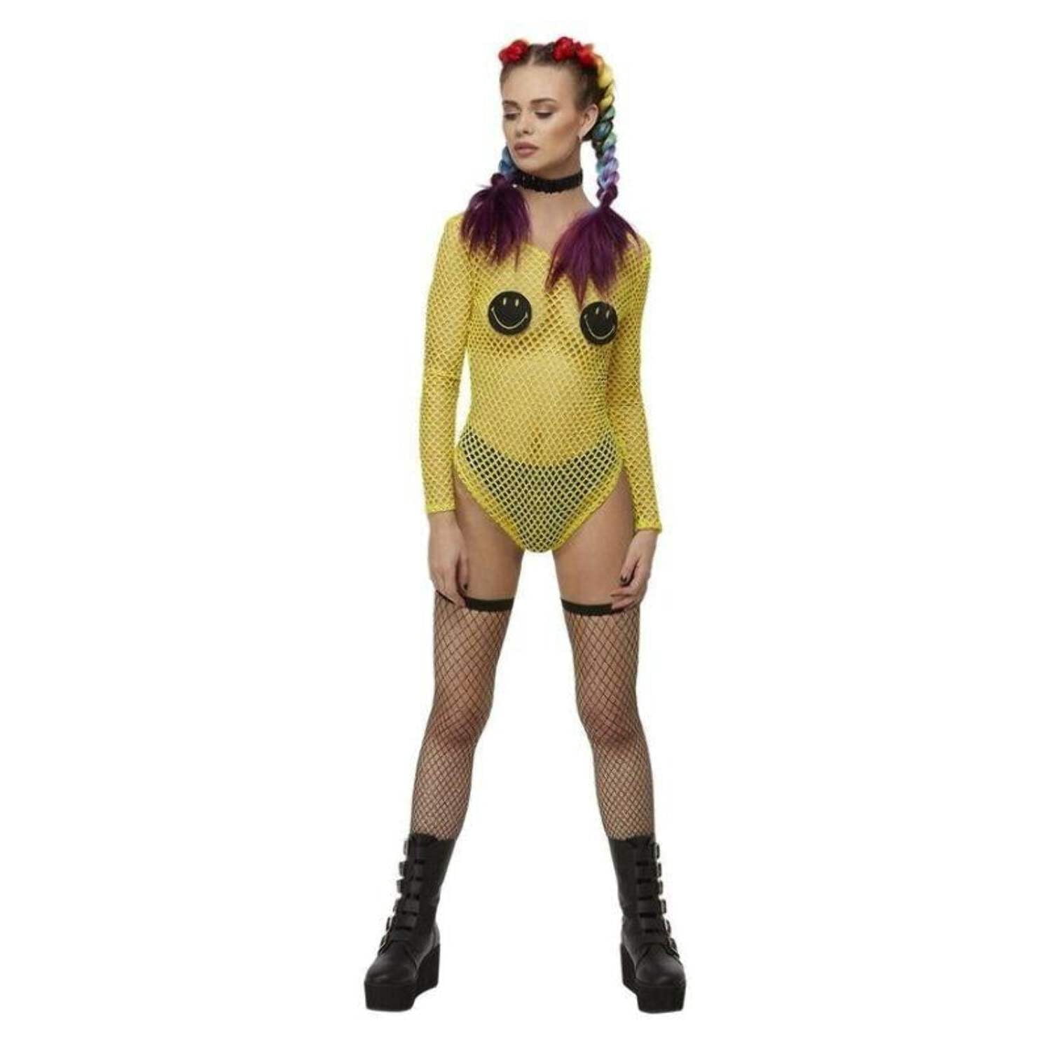 Smiley Fishnet Bodysuit Yellow main image 0