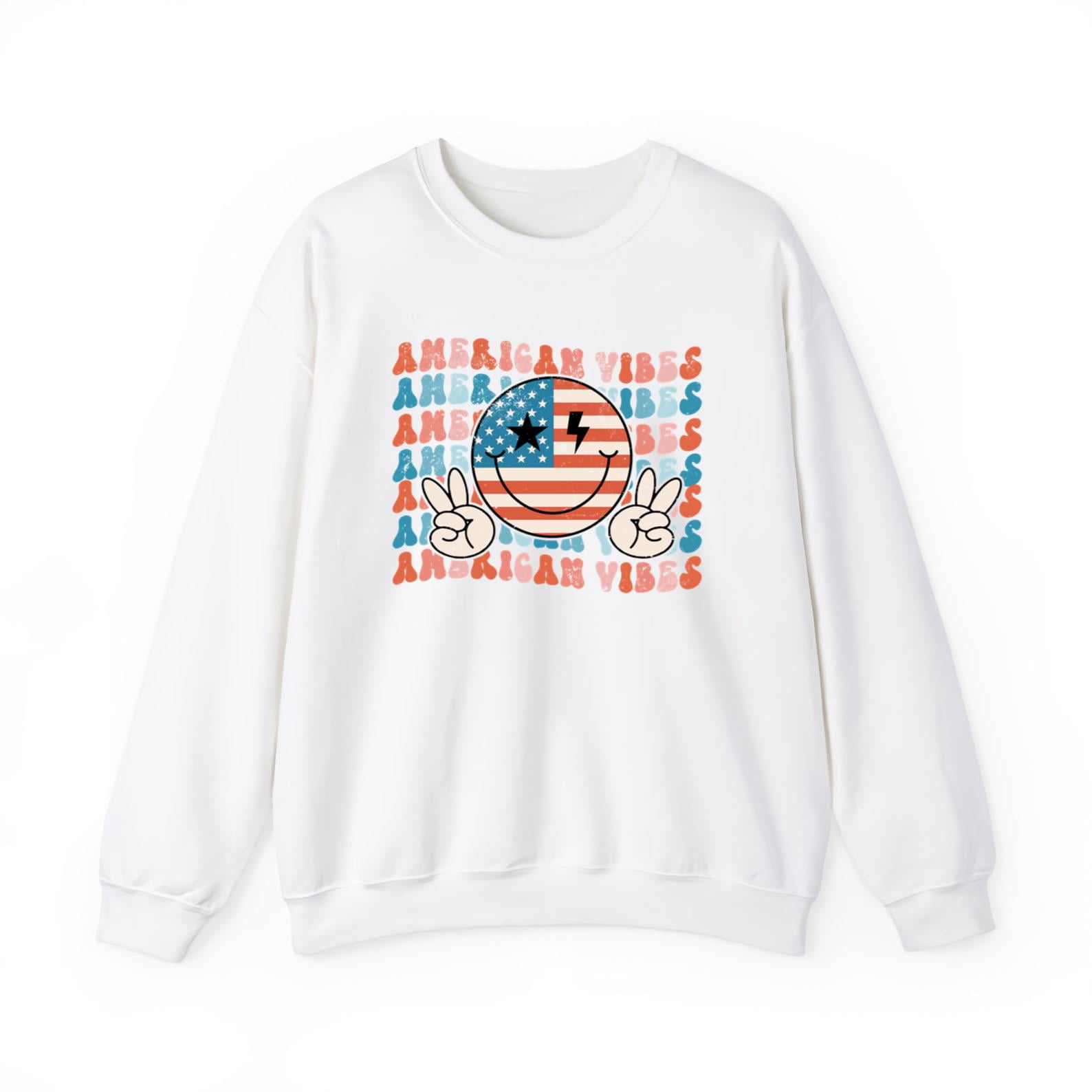FLOYU Women's Party In The USA Shirt – Retro 4th Of July Patriotic Tee, Bleached Blue, Casual Lightning Print, XX-Large - View #2