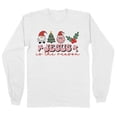 thumbnail image 1 of Smiley Jesus Is the Reason Christmas Long Sleeve Shirt Unisex Large White, 1 of 5