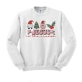 thumbnail image 1 of Smiley Jesus Is the Reason Christmas Sweatshirt Unisex Large White, 1 of 5