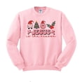 thumbnail image 1 of Smiley Jesus Is the Reason Christmas Sweatshirt Unisex Medium Pink, 1 of 5
