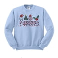 thumbnail image 1 of Smiley Jesus Is the Reason Christmas Sweatshirt Unisex Small Light Blue, 1 of 5