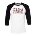 thumbnail image 1 of Smiley Jesus Is the Reason Christmas Three-Quarter Raglan Sleeve Baseball Shirt Unisex Large White/Black, 1 of 5