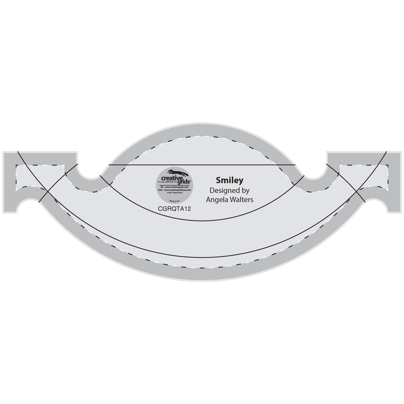 Smiley Machine Quilting Template Ruler, Creative Grids