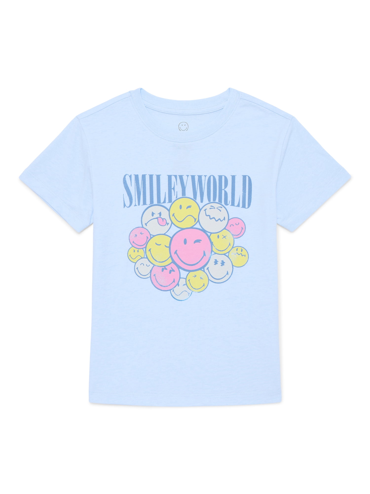 Smiley World Girls Short Sleeve Graphic T-Shirt, Sizes 4-16