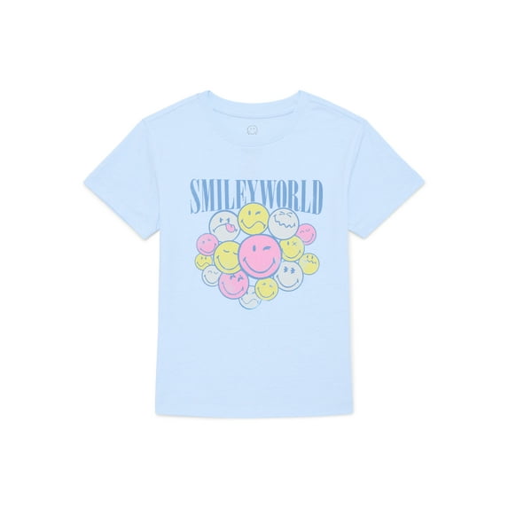 Smiley World Girls Short Sleeve Graphic T-Shirt, Sizes 4-16