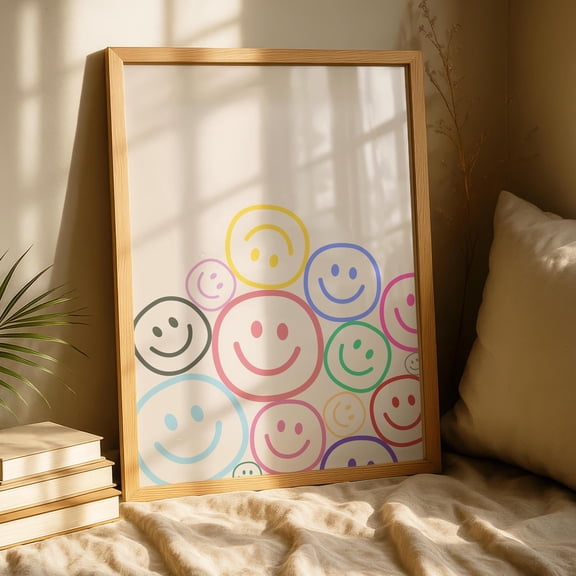 Smiley Print Smiley Faces Happy Wall Art