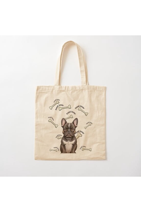 Smiley Pup Canvas Tote Bags, Reusable Shopping Bag