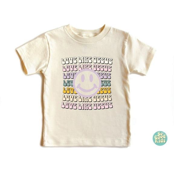 Smiley Rainbow Shirt, Christian Shirt, Toddler Shirt, Gifts For Kids, Motivational Shirt, Faith Kids Shirt, Love Like Shirt, New Born, Baby Shower Gift, New Parents Gift
