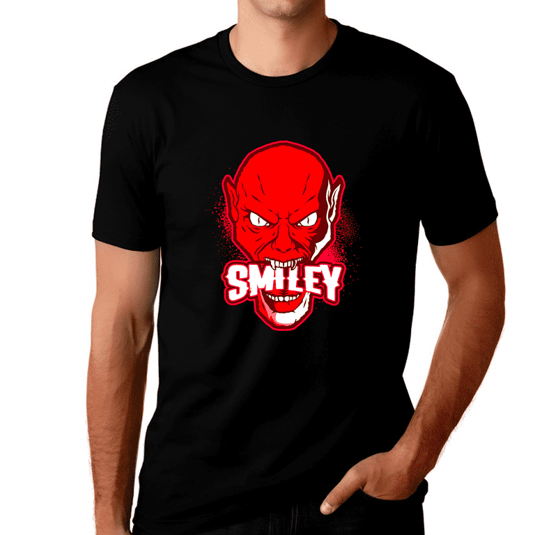 Smiley Skull Funny Halloween Shirts for Men Skeleton Shirt 