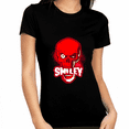 thumbnail image 1 of Smiley Skull Halloween Tops for Women Halloween Shirt Skeleton Shirt Women Halloween Clothes for Women, 1 of 6