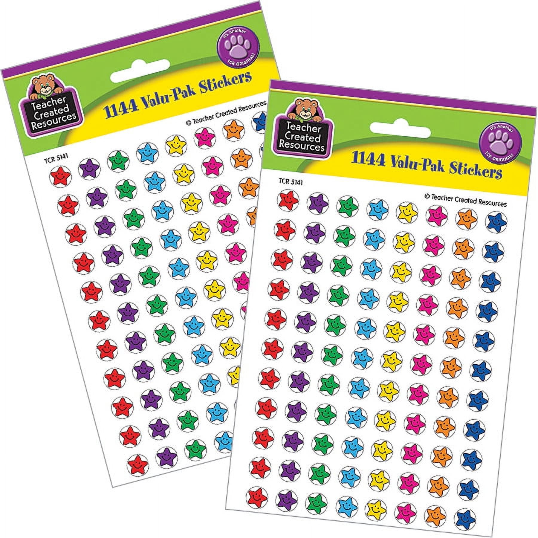 Teacher Created Resources Mini Smiley Stars Stickers Valu-Pak