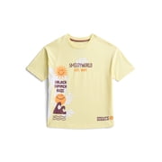 World Boys' Cotton Graphic Oversized Tee with Short Sleeves, Sizes XS-2XL