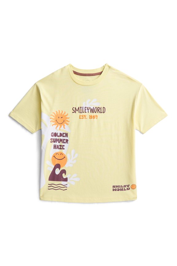 World Boys' Cotton Graphic Oversized Tee with Short Sleeves, Sizes XS-2XL