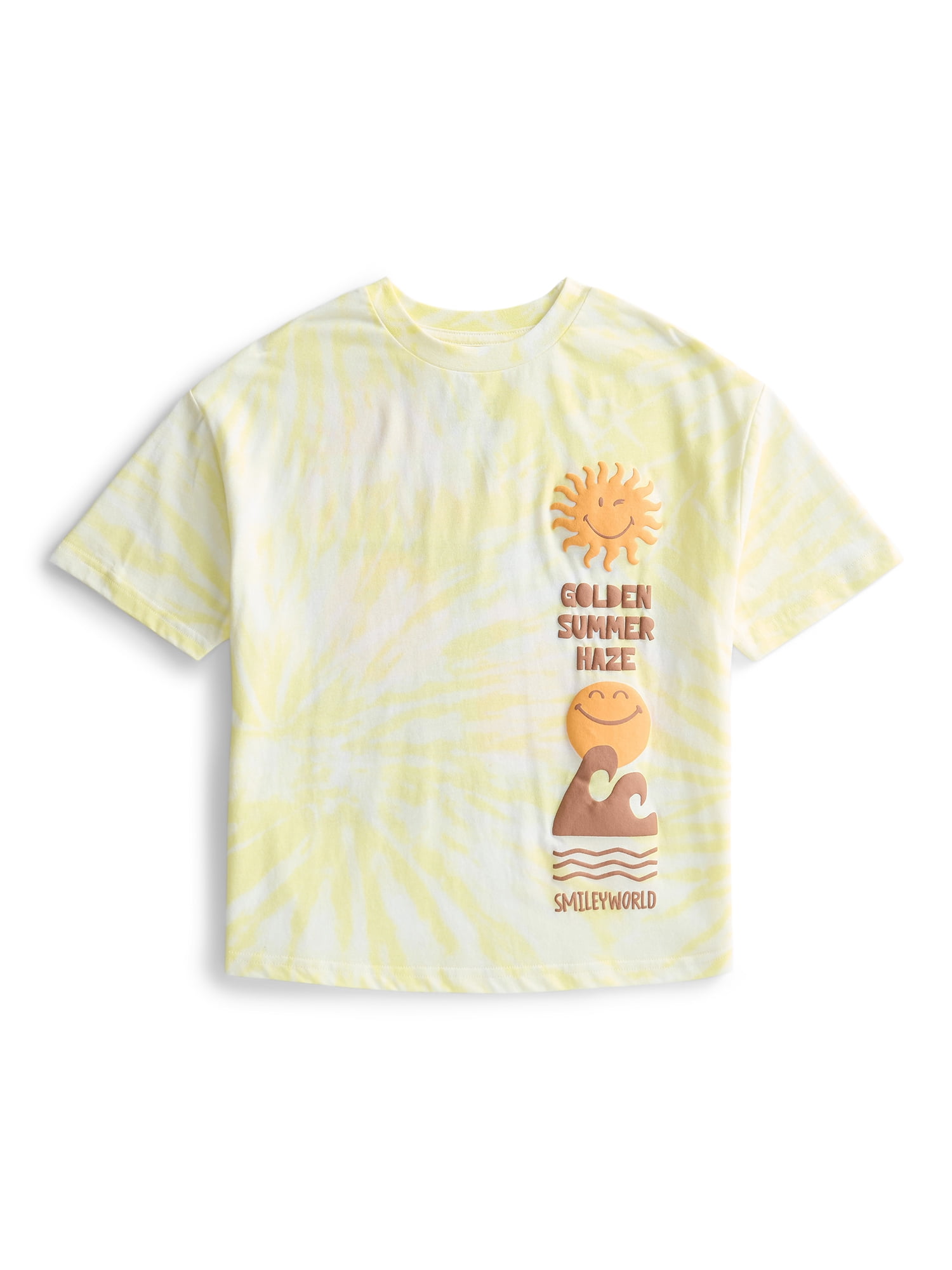 Smiley World Boys Cotton Tie-Dye Wash Tee Graphic T-Shirt with Short Sleeves, Sizes XS-2XL