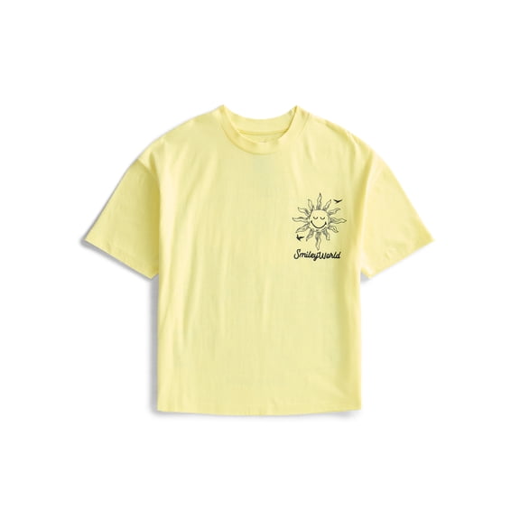 SmileyWorld Boys Cotton Neon Graphic Tee with Short Sleeves, Sizes XS-2XL