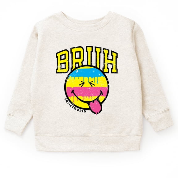SmileyWorld Bruh Paint Drip Distressed - Youth Graphic Sweatshirt
