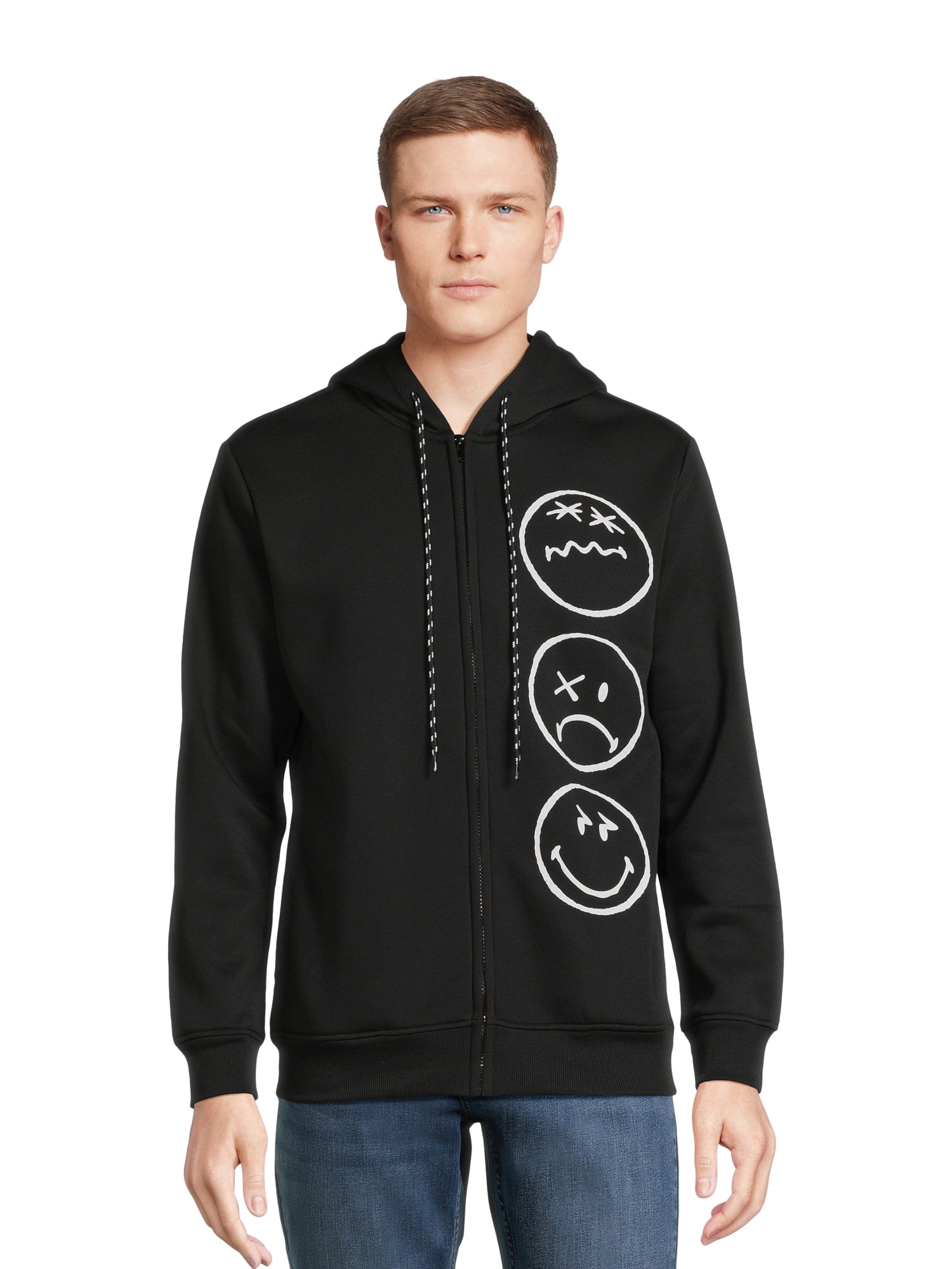 SmileyWorld men's Graphic Print Hoodie, Zip Closure - Walmart.com
