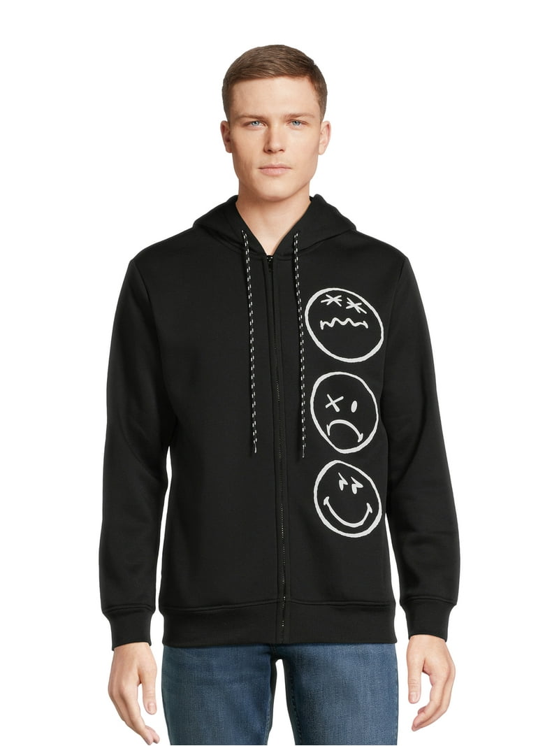 SmileyWorld men's Graphic Print Hoodie, Zip Closure - Walmart.com