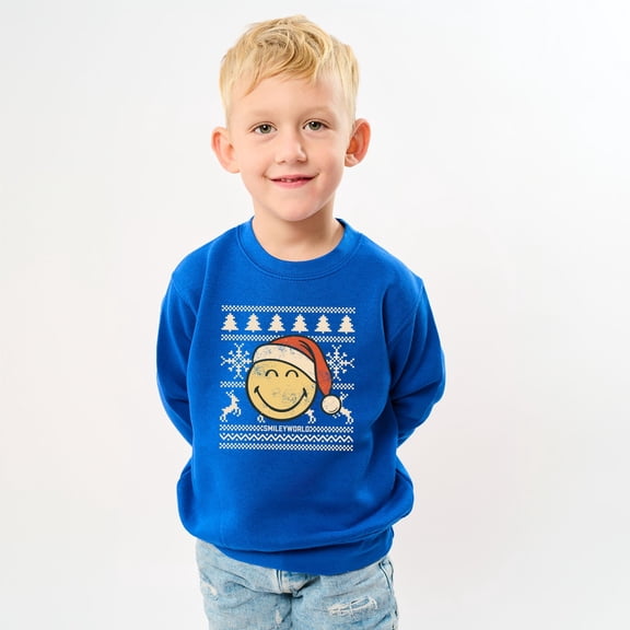 SmileyWorld Ugly Christmas Sweater Distressed - Toddler Graphic Sweatshirt