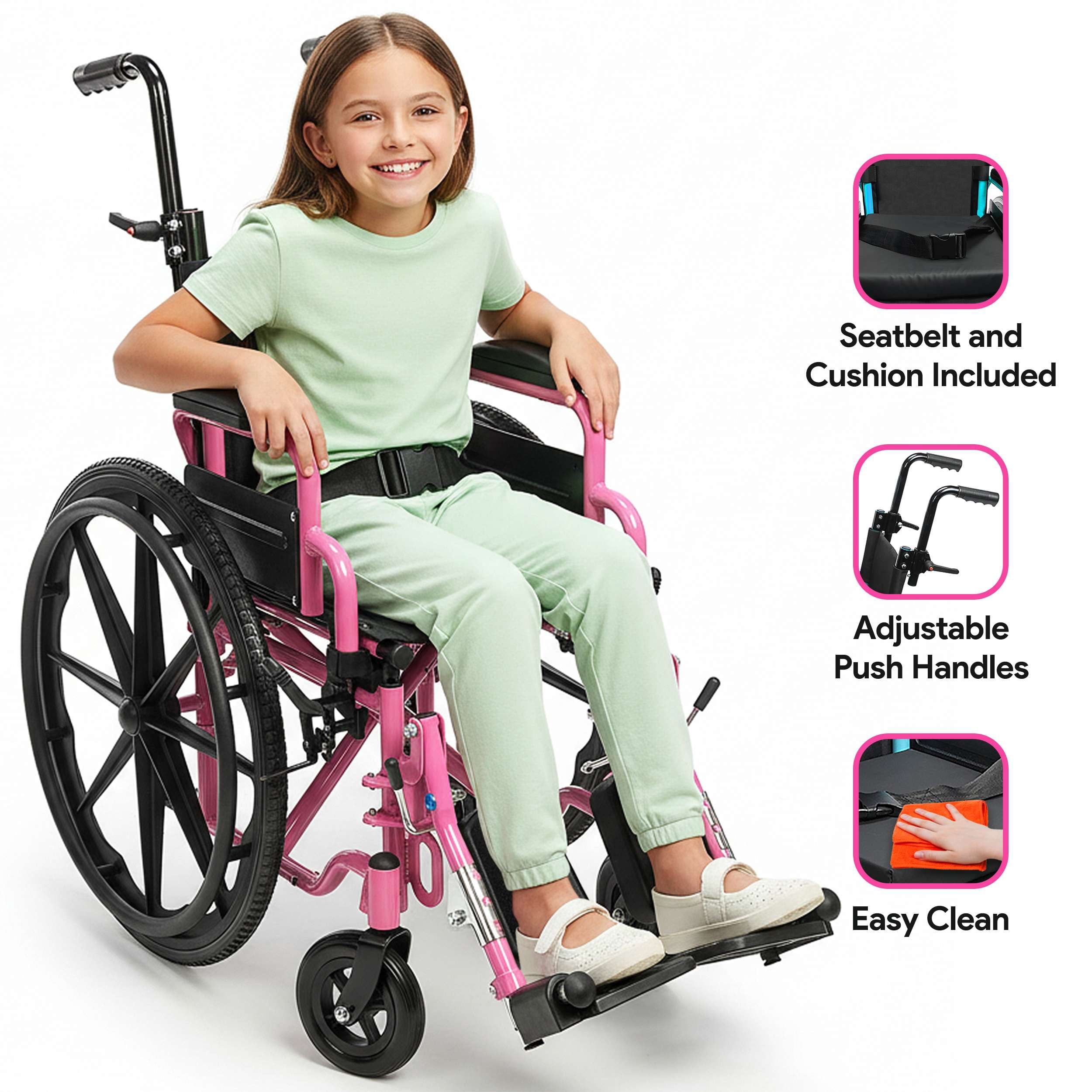 k210r124 ビンテージイエロー ベルベットのタブチェア サロンチェア 4脚 Smilez Pediatric Wheelchair 2.0, Lightweight Foldable Wheelchair