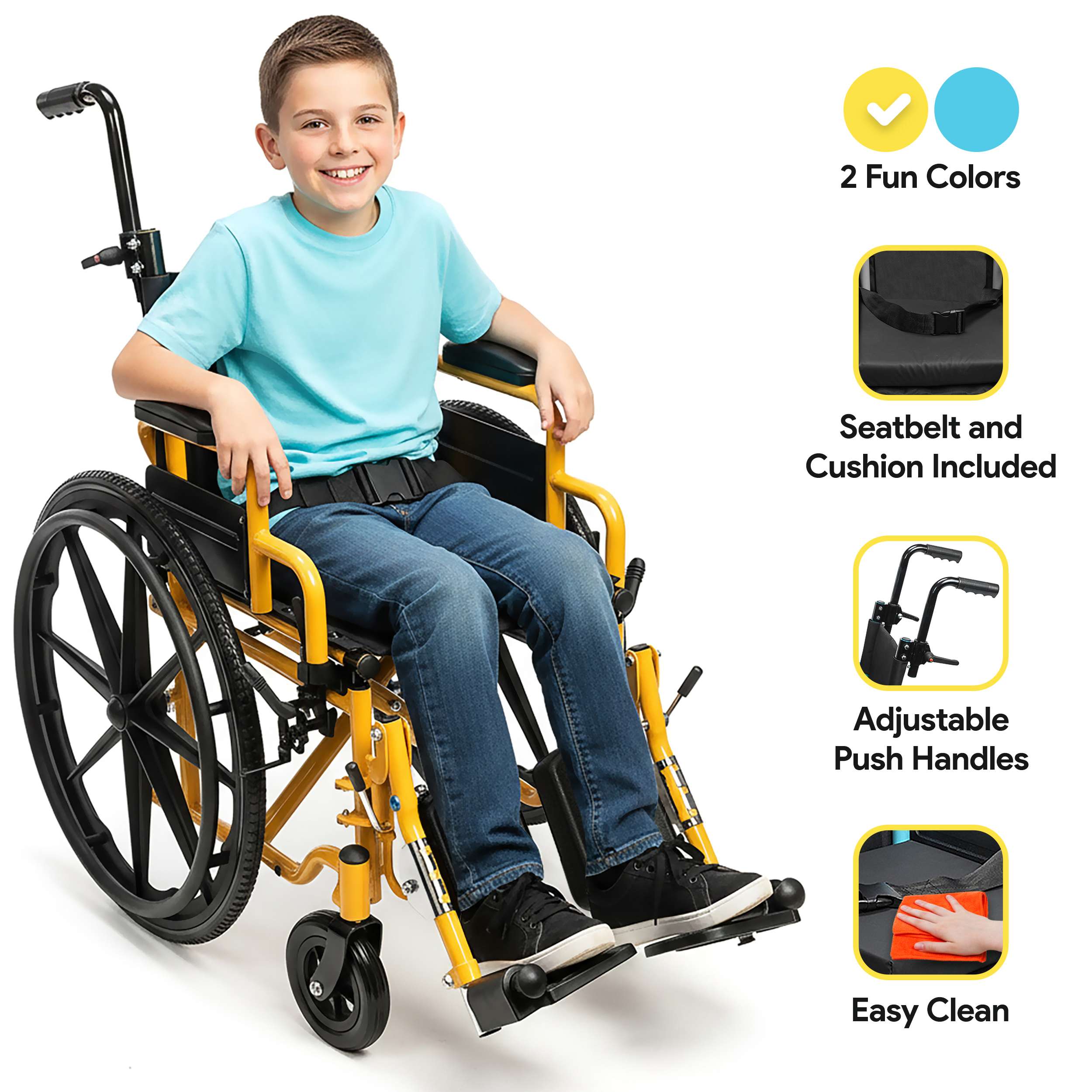Smilez Pediatric Wheelchair 2.0, Lightweight Foldable Wheelchair