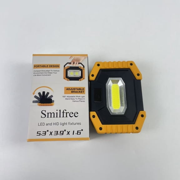 Smilfree LED and HID light fixtures, 30W 2000LM Portable Waterproof Rechargeable Work Lights with Stand, Battery Powered COB Flood Lights for Power Ouage Emergency Outdoor Camping Garage