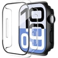 thumbnail image 1 of moogdieeo 2 Pack Case Built in Tempered Glass Screen Protector Compatible with Apple Watch series 10 46mm, Hard PC Case Overall Protective Cover- 1 Black + 1 Transparent, 1 of 12
