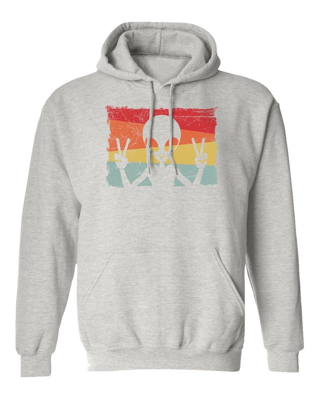 Smiling Alien Funny We Come In Peace Hand Sign Unisex Hooded