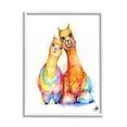 thumbnail image 1 of Smiling Alpacas Rainbow Animals Animals & Insects Graphic Art White Framed Art Print Wall Art, 1 of 7