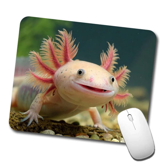 Smiling Axolotl Adorable Mouse Pad Low Profile Gaming Mat