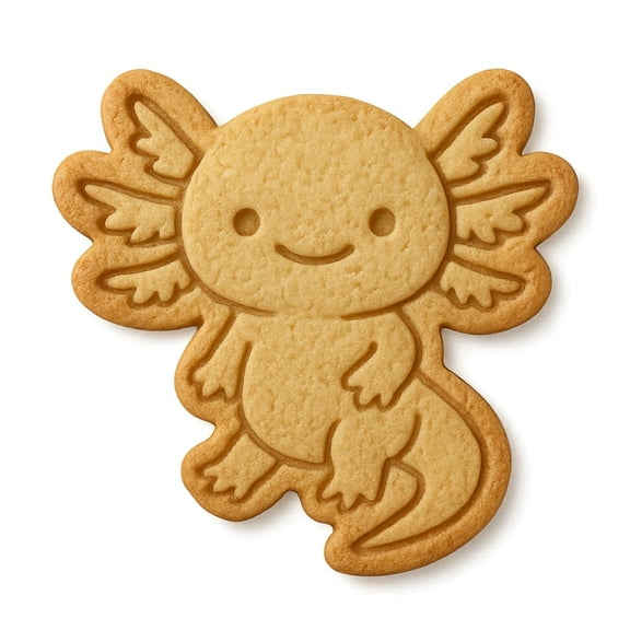 Smiling Axolotl Cookie Cutter & Stamp 4x3.5" for Baking Fondant Clay Embosser