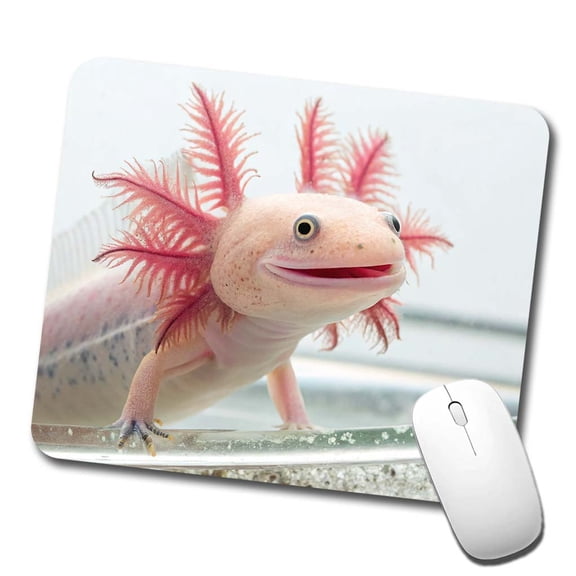 Smiling Axolotl Cute Funny Mouse Pad Low Profile Gaming Mat