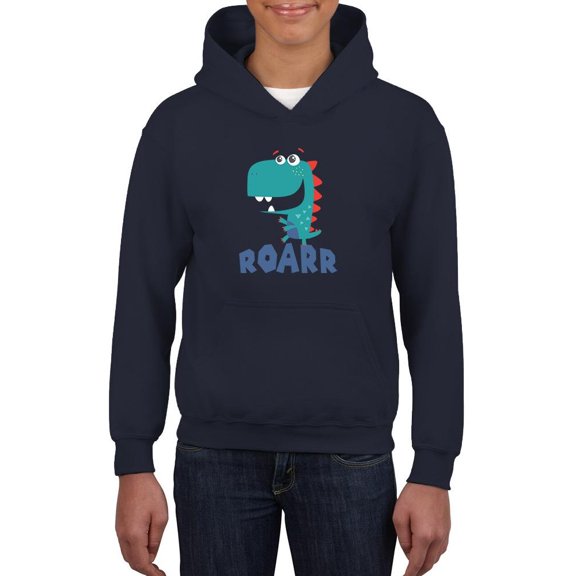 Smiling Baby Dino Roarr Hoodie Juniors -Image by Shutterstock,  Large